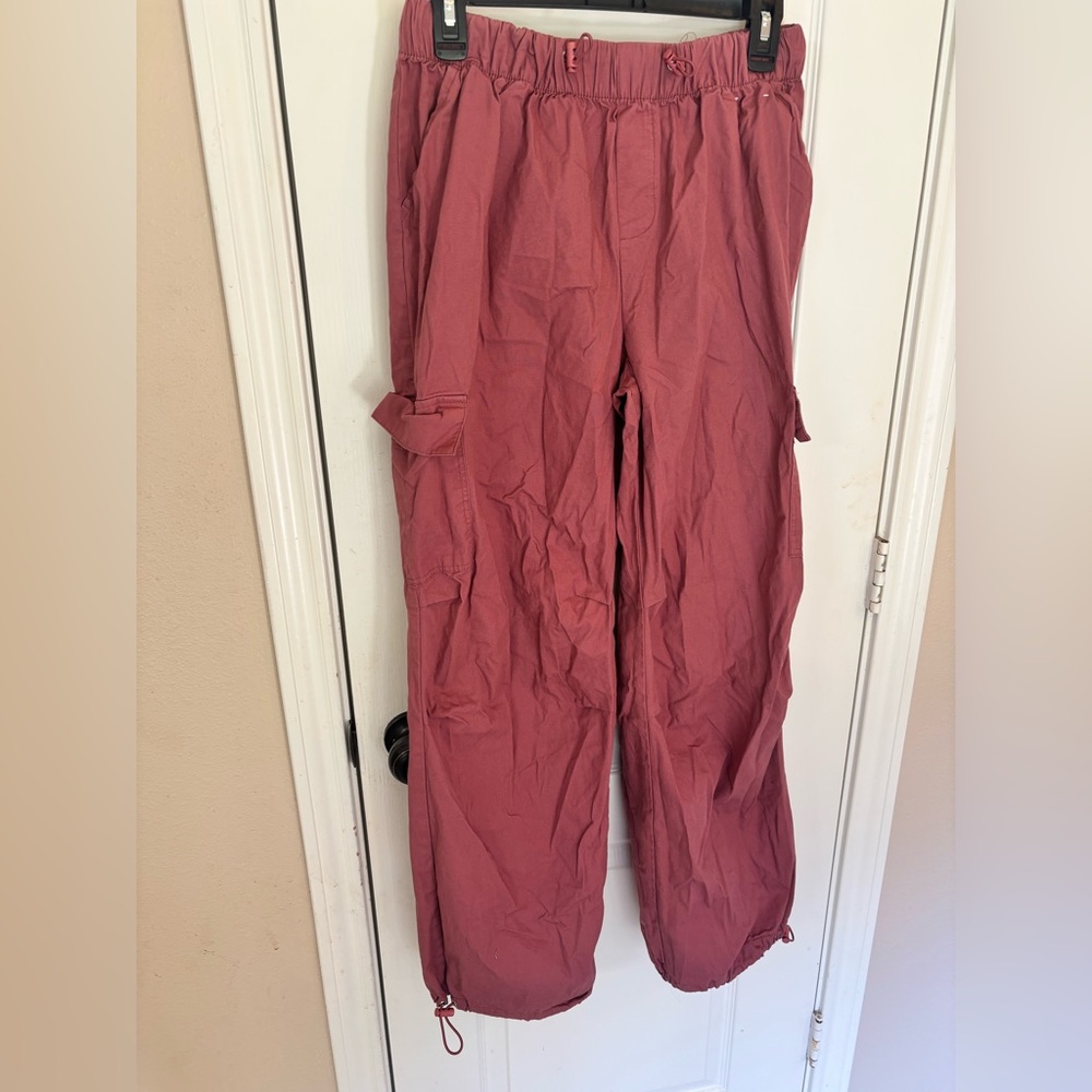 Rachel Paige 100% Cotton Rust‎ Pink/Red Women’s Medium Utility Cargo Pants
